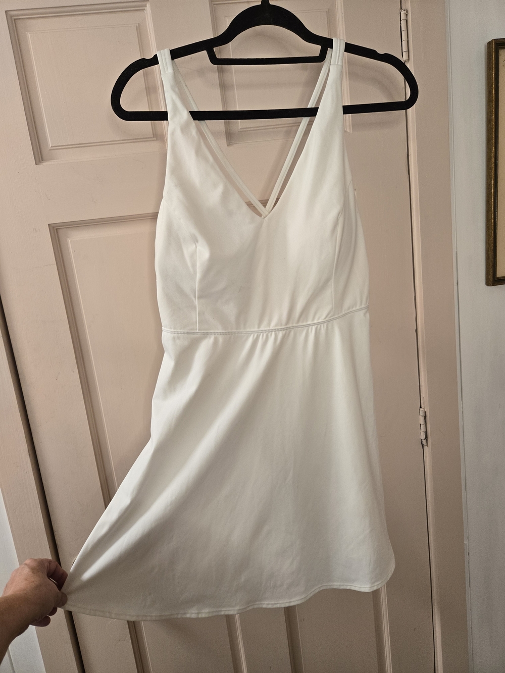 HALARA White Stretch Nylon Tennis Dress